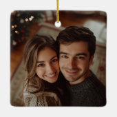 Erste Weihnachtsfeier Verheiratet & Merry Whimsica Keramikornament (Rückseite)