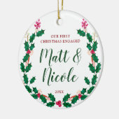 Erste Weihnachtsfeier Verheiratet Personalisiert H Keramik Ornament (Links)