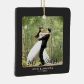 Erste Weihnachtsfeier Verheiratet Retro Mr. und Mr Keramikornament (Rechts)