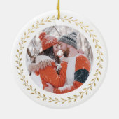 Erste Weihnachtsfeier Verheiratet und frohe Kerami Keramik Ornament (Hinten)