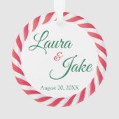 Erste Weihnachtsfeier Verheiratete Acrylschmuck Ornament (Rückseite)