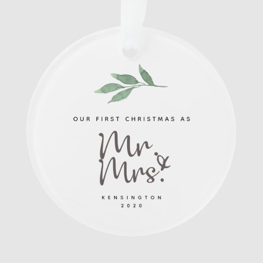 Erste Weihnachtsfeier Verheiratete Acrylschmuck Ornament (Vorderseite)