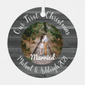 Erste Weihnachtsfeier Verheiratete Metallverzierun Ornament Aus Metall (Vorderseite)
