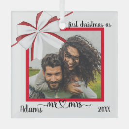 Erste Weihnachtsfeier Verheiratete Weihnachtsschmu Ornament Aus Glas