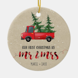 Erste Weihnachtsfeier Verheiratetes Ornament Perso