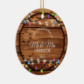 Erste Weihnachtsfeier Verheiratetes rustikales Str Keramik Ornament (Rechts)