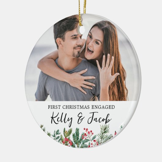 Erste Weihnachtsfeier Verlobt Keepake Geschenk Bau Keramik Ornament (Links)
