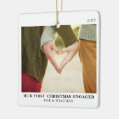 Erste Weihnachtsfeier Verlobt Minimale Verlobung F Keramikornament (Links)