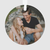 Erste Weihnachtsfeier Verlobten Coupé Akrobielle O Ornament (Rückseite)