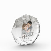 Erste Weihnachtsfeier Verlobtes graues Foto (Links)