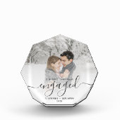 Erste Weihnachtsfeier Verlobtes graues Foto (Vorderseite)