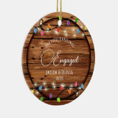 Erste Weihnachtsfeier Verlobtes rustikales String Keramik Ornament (Rechts)