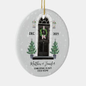 Erste Weihnachtsfeier Zuhause Weihnachtsfeiertag W Keramik Ornament (Rechts)