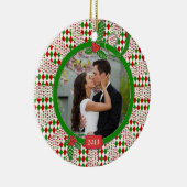 Erste Weihnachtsfeier zusammen Foto Einzigartiges  Keramik Ornament (Rechts)