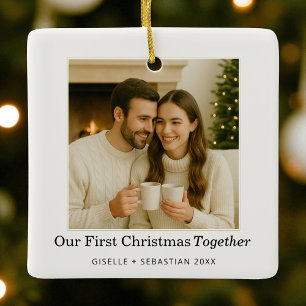 Erste Weihnachtsfeier zusammen mit Foto Holiday Ke Keramikornament