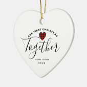 Erste Weihnachtsfeier Zusammen Personalisiertes He Keramik Ornament (Links)