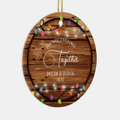 Erste Weihnachtsfeier zusammen Rustikales String L Keramik Ornament (Rechts)