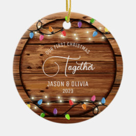 Erste Weihnachtsfeier zusammen Rustikales String L Keramik Ornament