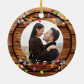 Erste Weihnachtsfeier zusammen Rustikales String L Keramik Ornament (Hinten)