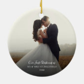 Erste Weihnachtsfeiertage Foto Kalligraphie Keramik Ornament (Hinten)