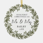 Erste Weihnachtsfeiertage Keramik Ornament (Vorne)