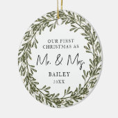 Erste Weihnachtsfeiertage Keramik Ornament (Links)