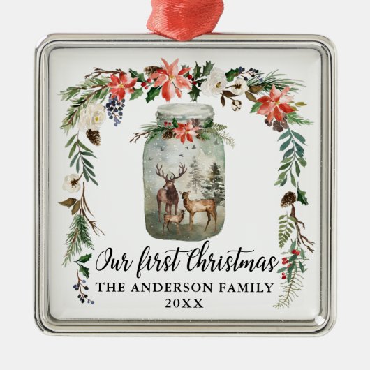 Erste Weihnachtsferien Ornament Aus Metall (Vorne)