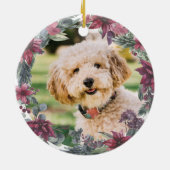 Erste Weihnachtsflora Neues Tier Katze Foto Keramik Ornament (Hinten)