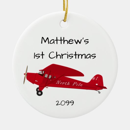Erste Weihnachtsflugzeug Nordpol Ornament (Vorne)