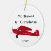 Erste Weihnachtsflugzeug Nordpol Ornament (Links)