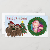 Erste WeihnachtsFoto-Karten Feiertagskarte (Vorne/Hinten)