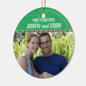 Erste WeihnachtsFoto-Verzierung Keramik Ornament (Links)