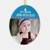 Erste WeihnachtsFoto-Verzierung Keramik Ornament (Rechts)