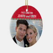 Erste WeihnachtsFoto-Verzierung Keramik Ornament (Rechts)