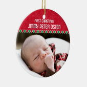 Erste WeihnachtsFoto-Verzierung Keramik Ornament (Rechts)