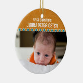 Erste WeihnachtsFoto-Verzierung Keramikornament (Rechts)