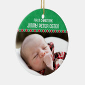 Erste WeihnachtsFoto-Verzierung Keramikornament (Rechts)