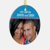 Erste WeihnachtsFoto-Verzierung Keramikornament (Rechts)