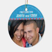 Erste WeihnachtsFoto-Verzierung Keramikornament (Links)