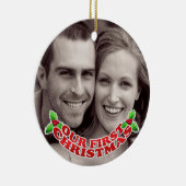 Erste WeihnachtsFoto-Verzierung Keramikornament (Rechts)