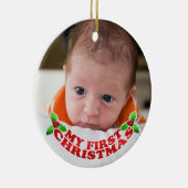 Erste WeihnachtsFoto-Verzierung Keramikornament (Rechts)