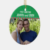 Erste WeihnachtsFoto-Verzierung Keramikornament (Rechts)