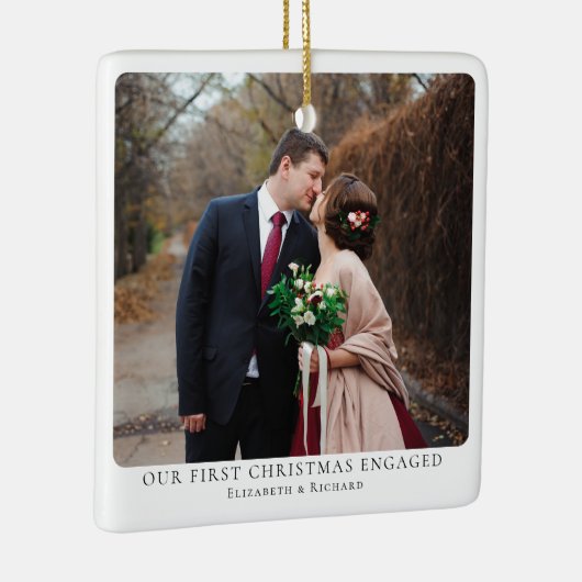 Erste Weihnachtsfotografie individuell einstellbar Keramikornament (Rechts)