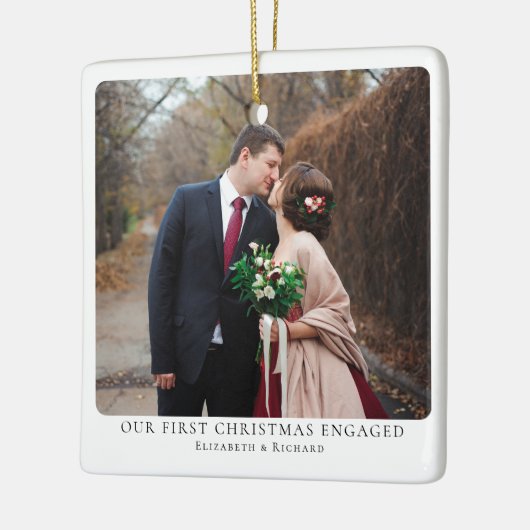 Erste Weihnachtsfotografie individuell einstellbar Keramikornament (Links)