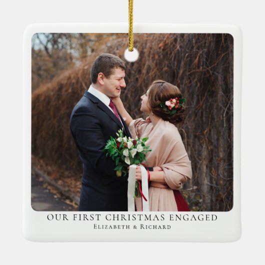 Erste Weihnachtsfotografie individuell einstellbar Keramikornament (Rückseite)
