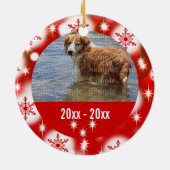 Erste WeihnachtsFotohaustiere Keramikornament (Hinten)