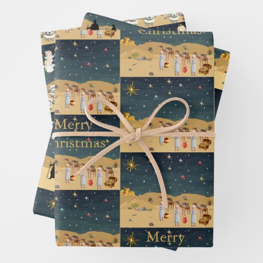 Erste Weihnachtsgeschichte 3D Geschenkpapier Set (Beispiel)