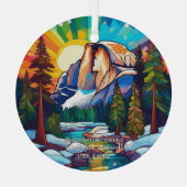 Erste Weihnachtsgestanztes Glas Yosemite Cali Coup Ornament Aus Glas (Rückseite)