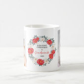 Erste Weihnachtsgroßeltern-BlumenFoto-Feiertag Kaffeetasse (Mittel)
