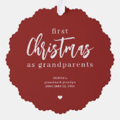 Erste Weihnachtsgroßeltern Foto-Drehbuch modern Ornament Karte (Rückseite)